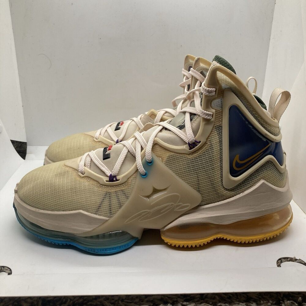 Nike LeBron 19 XIX Pearl White Gold Mens 11 Basketball Shoes Sneakers